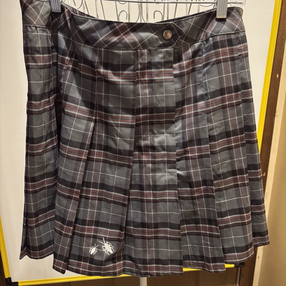 Beetlejuice‎ Plaid Skirt Uniform Preppy Bugs Beetles Size XL Skort Pleated Goth - Picture 4 of 8